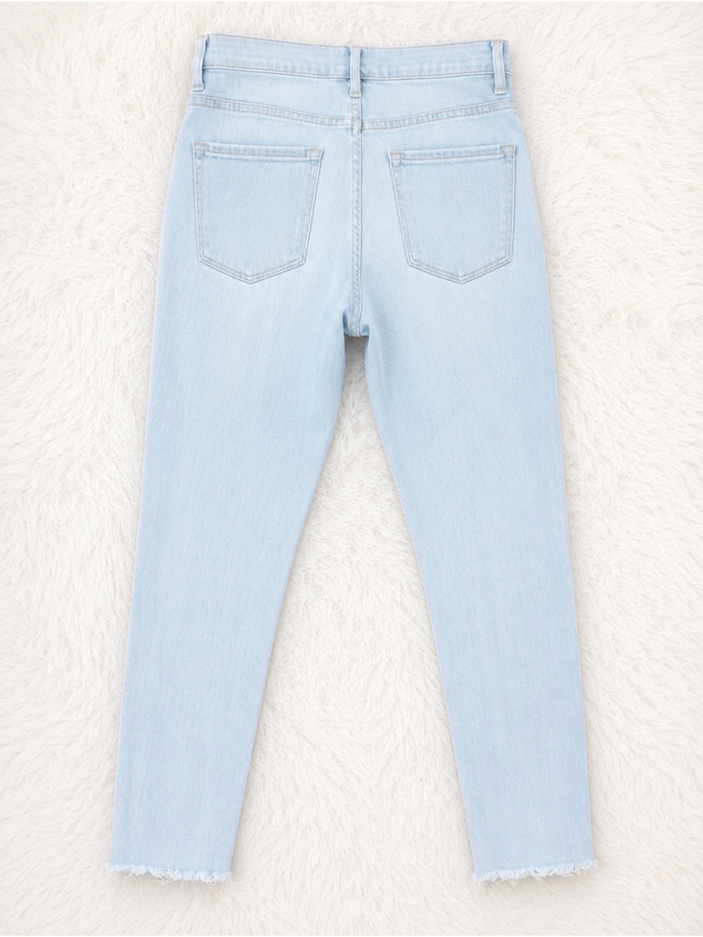 FRAME Le Skinny de Jeanne Crop Jeans Size 26 Light Wash Raw Hem Premium Denim - Picture 3 of 3